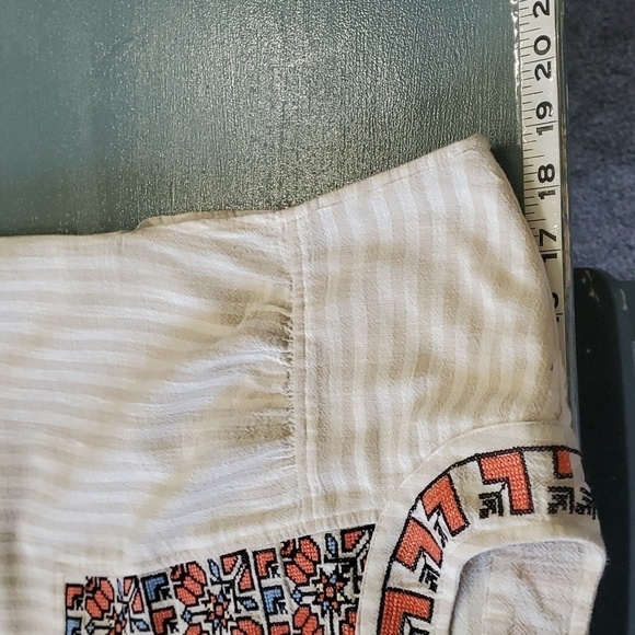 Madewell‎ women's to, beautiful cross stitch enbroidery. SIZE XXS, OVERSIZED - Picture 10 of 10